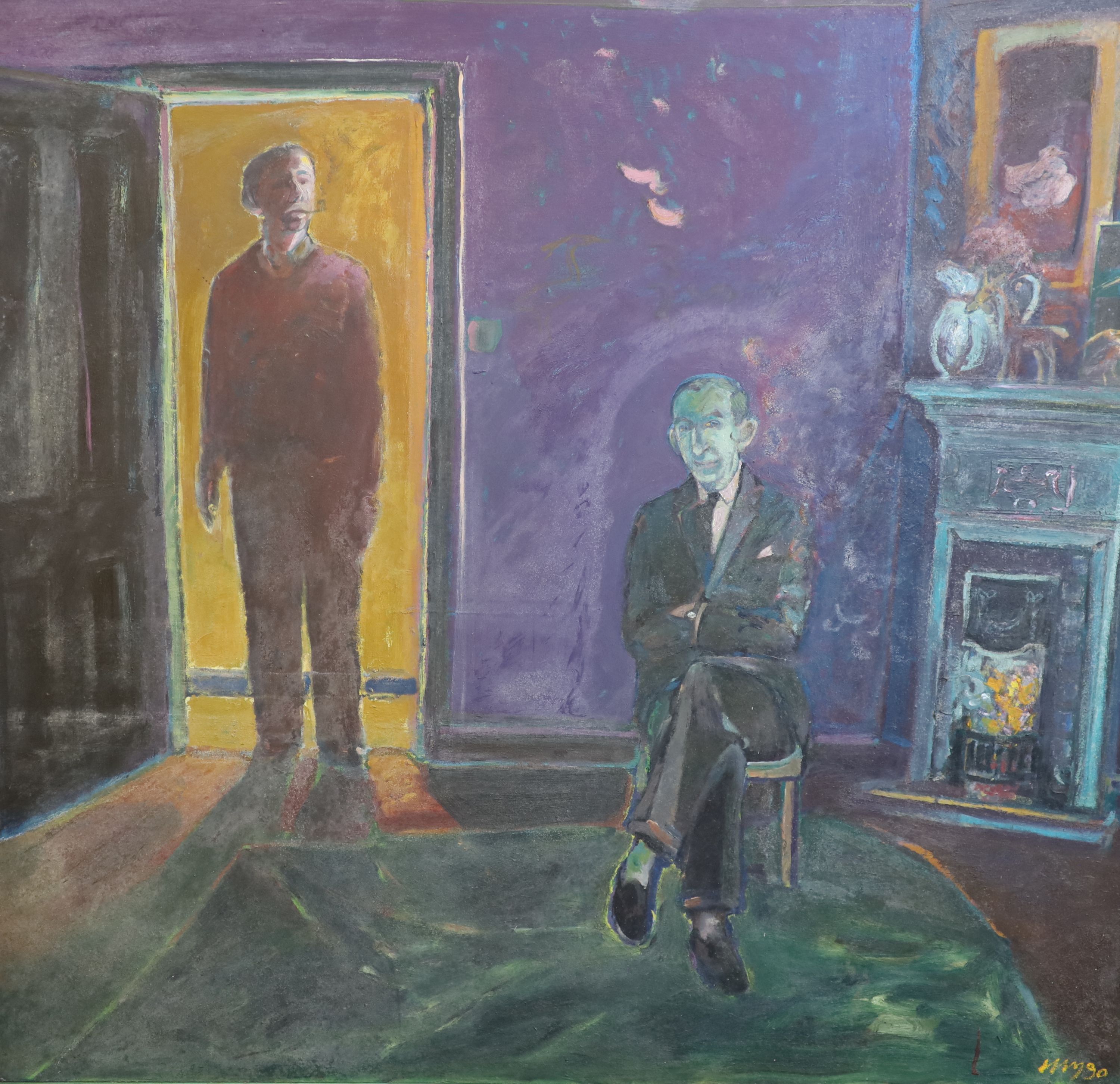 Harold Mockford (1932-), The Visitor, 1990, Oil on board, 122 x 122 cm.